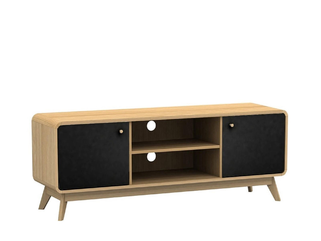 Leva Media Console TV Stand with Storage - Light Oak