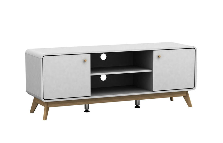 Leva Media Console TV Stand with Storage - White