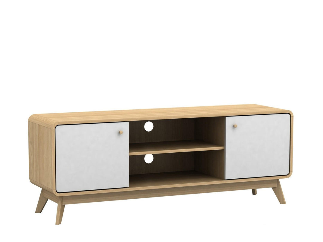 Leva Media Console TV Stand with Storage - Oak