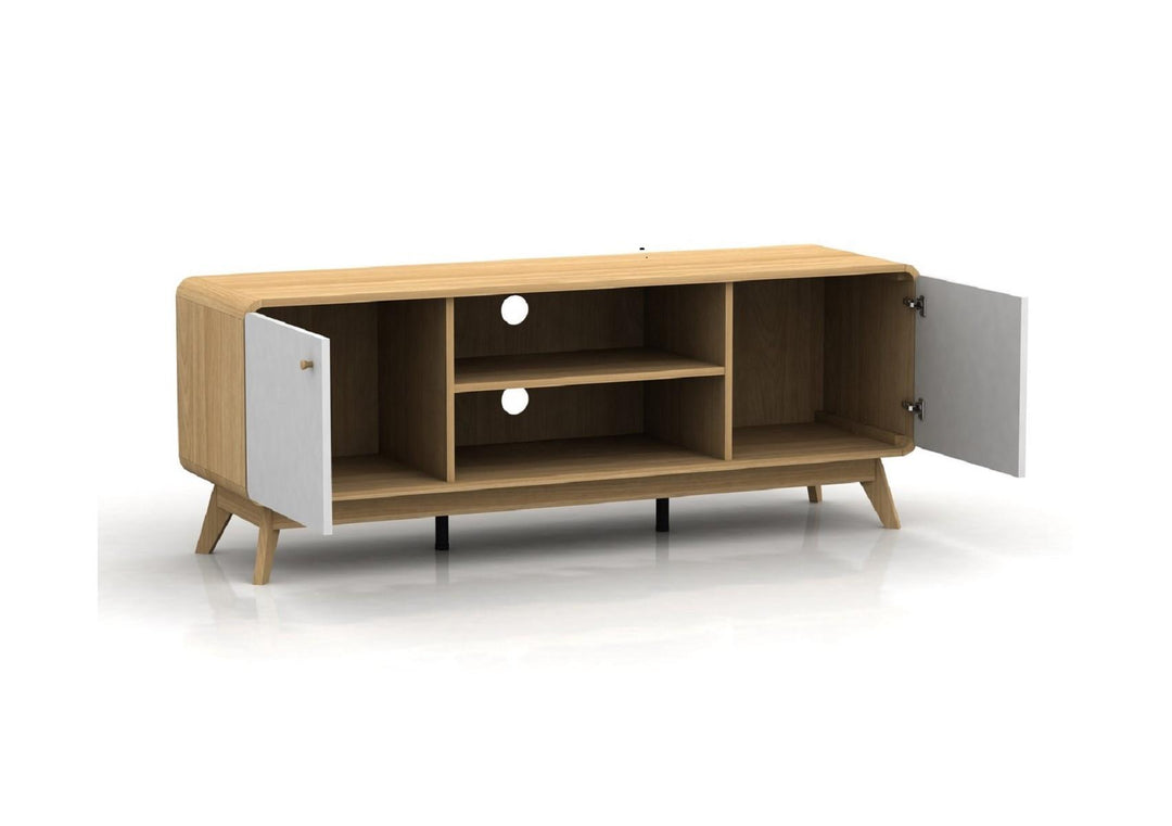 Leva Media Console TV Stand with Storage - Oak