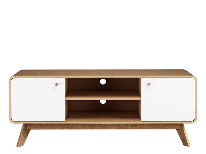 Leva Media Console TV Stand with Storage - Oak