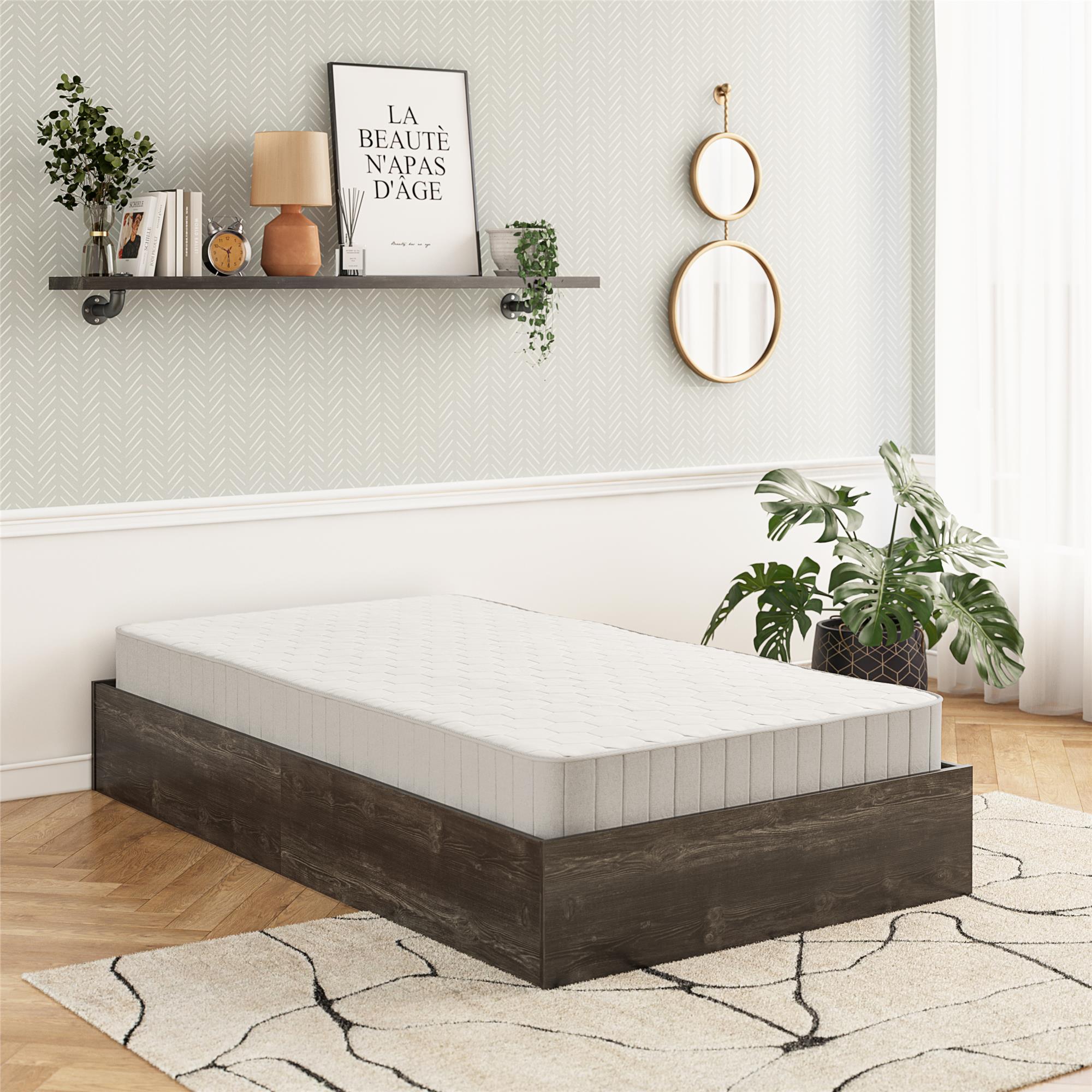 DreamSaver Twin Size Bed in a Box Platform Frame and Spring Mattress Set RealRooms