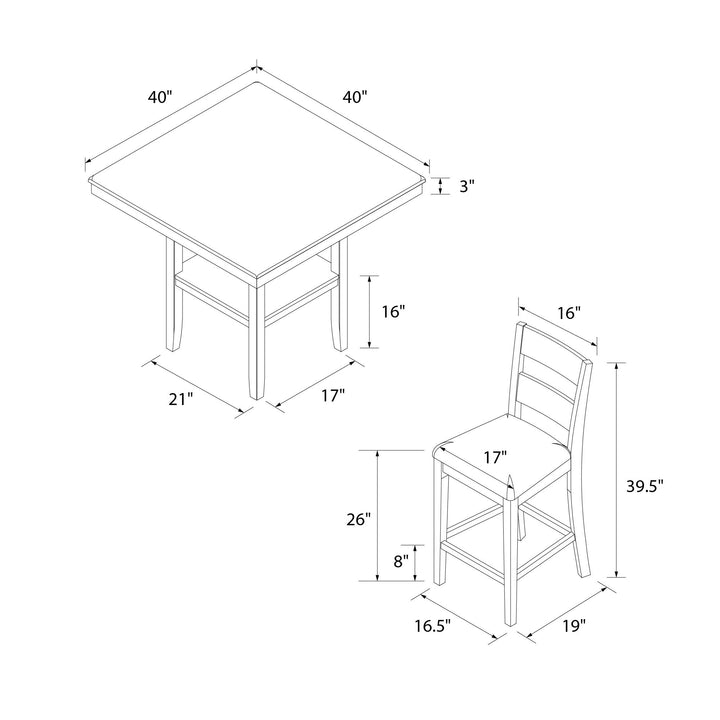 DHP Jerrie 5-Piece Counter Height Dining Set, Espresso - Espresso