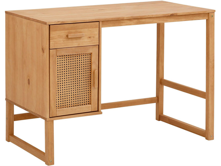 Talo Desk with Closed Storage and Drawer - Natural