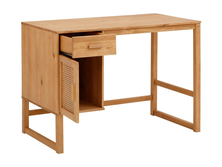 Talo Desk with Closed Storage and Drawer - Natural