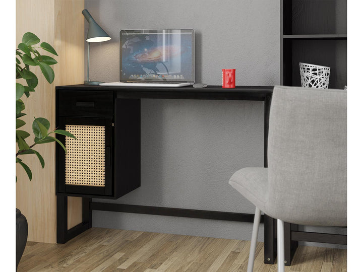 Talo Desk with Closed Storage and Drawer - Espresso