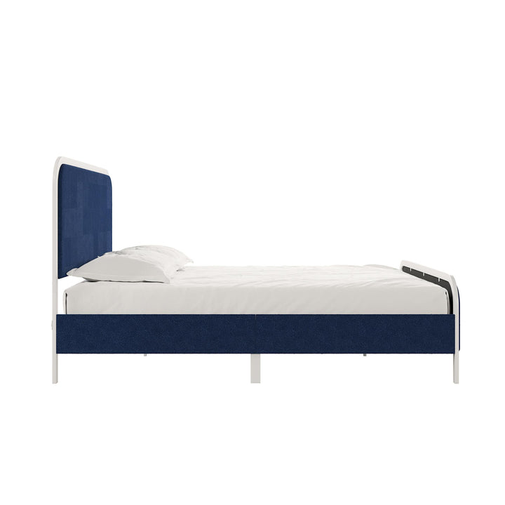 Tallulah Upholstered Platform Bed Frame - Navy - Queen