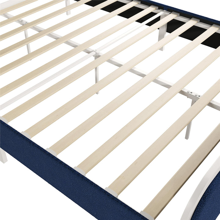 Tallulah Upholstered Platform Bed Frame - Navy - Queen