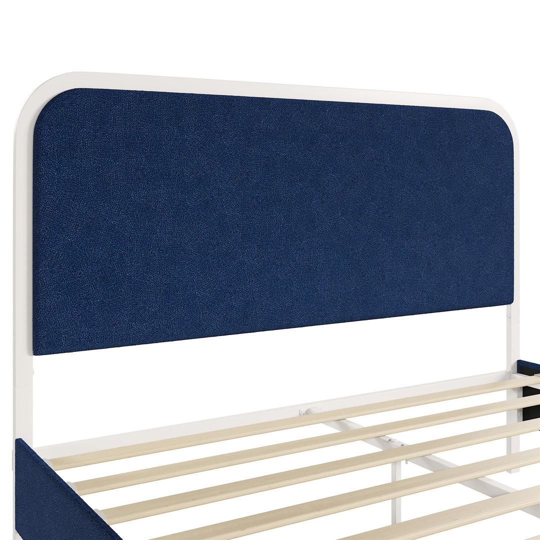 Tallulah Upholstered Platform Bed Frame - Navy - Queen