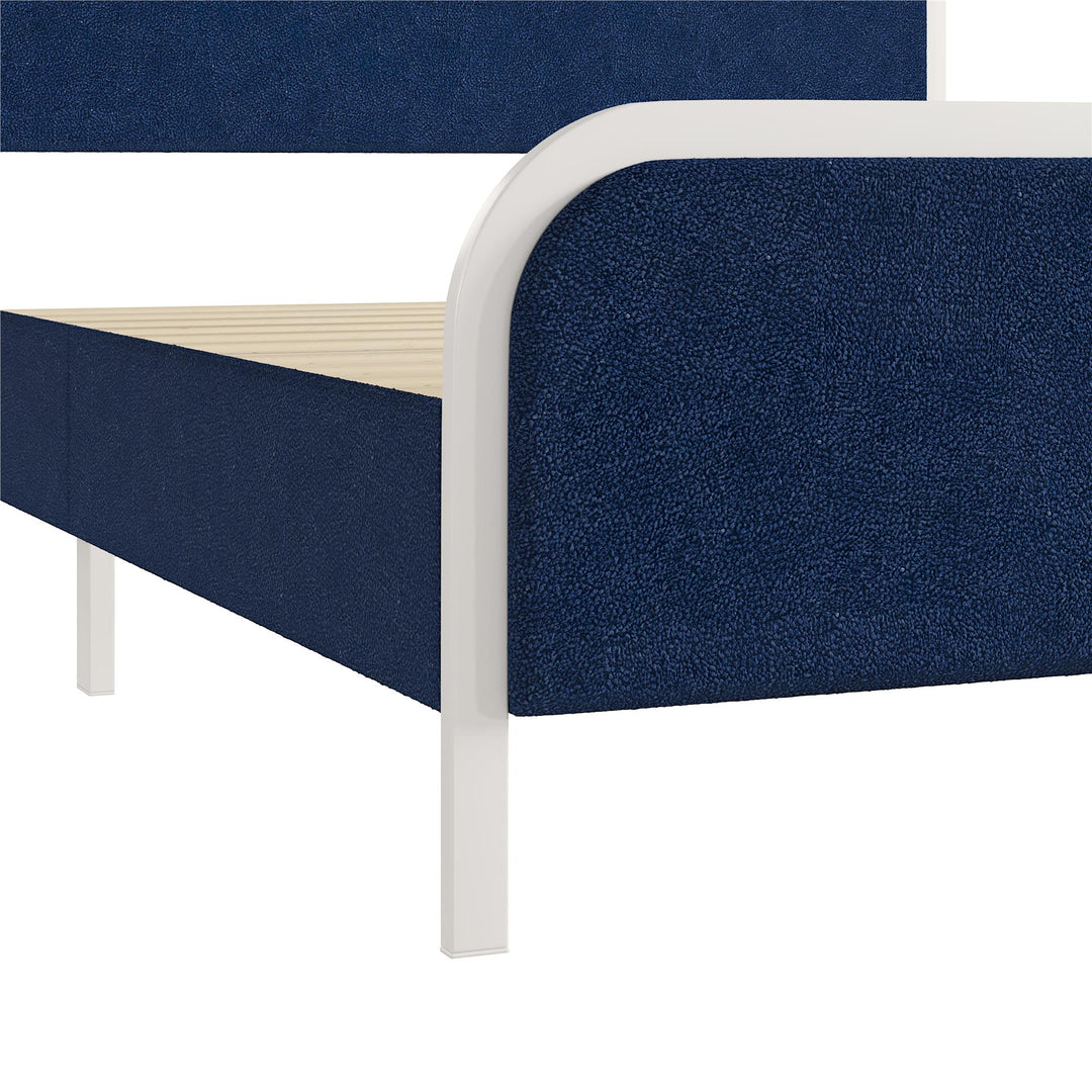 Tallulah Upholstered Platform Bed Frame - Navy - Queen