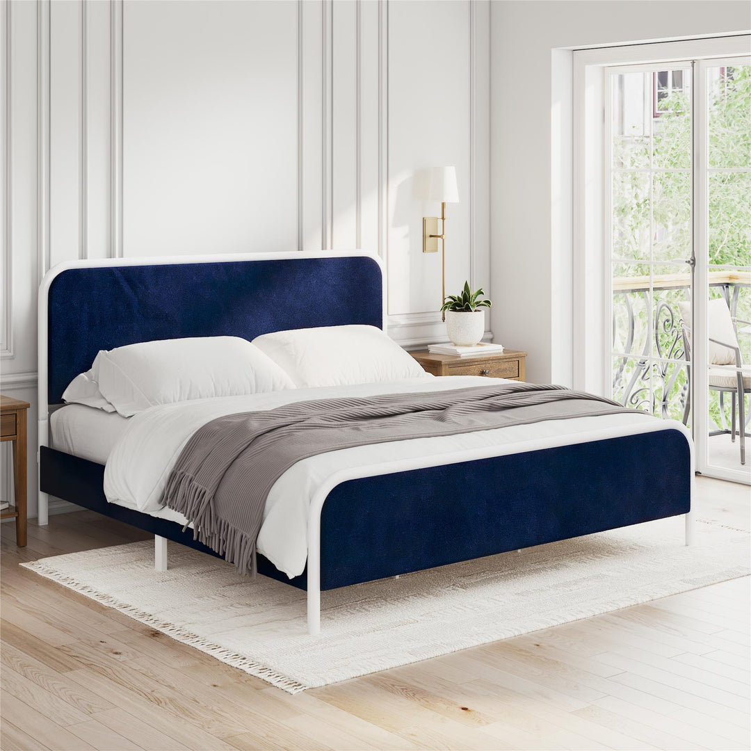 Tallulah Upholstered Platform Bed Frame - Navy - King