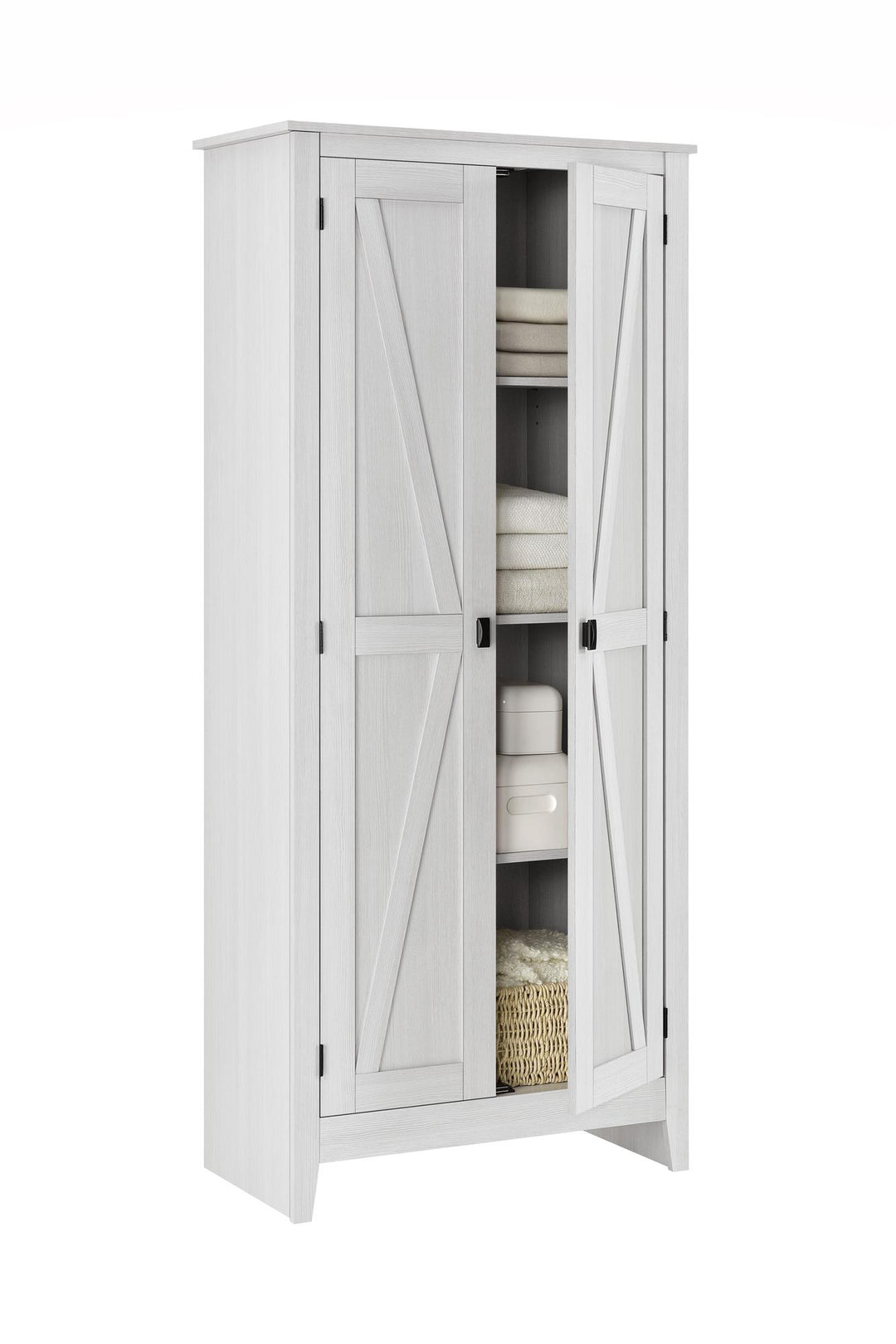 Farmington Rustic Farmhouse 31.5 Inch Wide Storage Cabinet - Ivory Pine