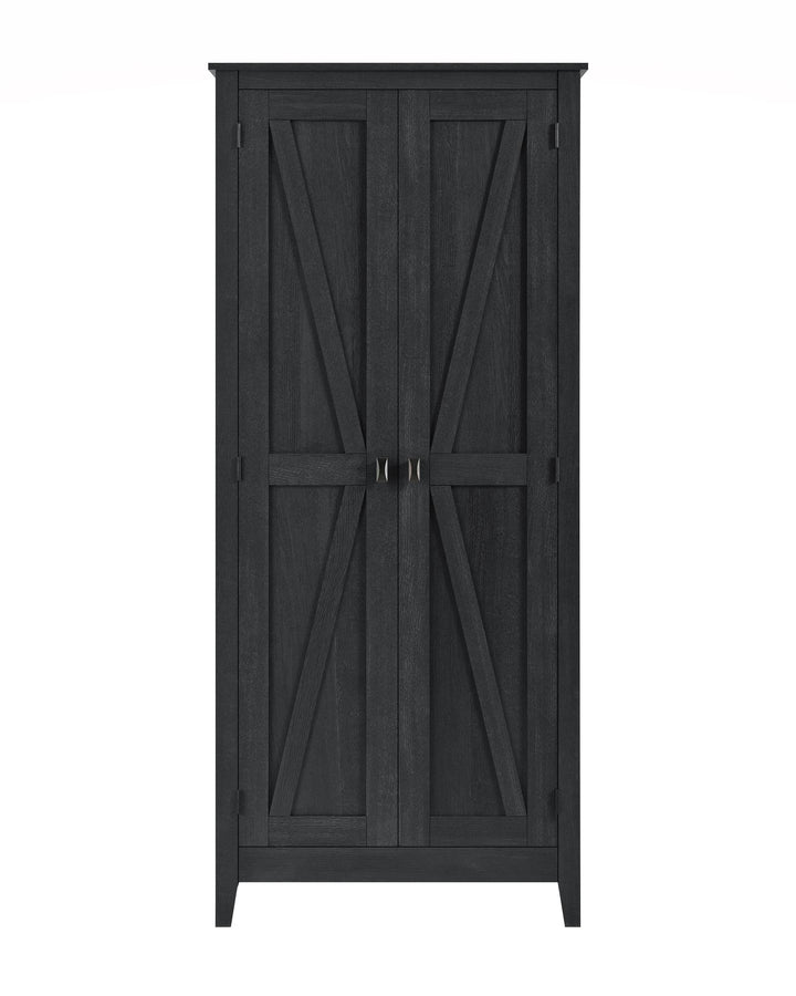 Farmington Rustic Farmhouse 31.5 Inch Wide Storage Cabinet - Black Oak