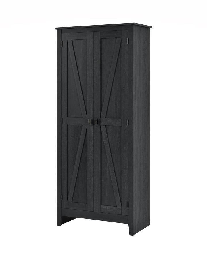 Farmington Rustic Farmhouse 31.5 Inch Wide Storage Cabinet - Black Oak