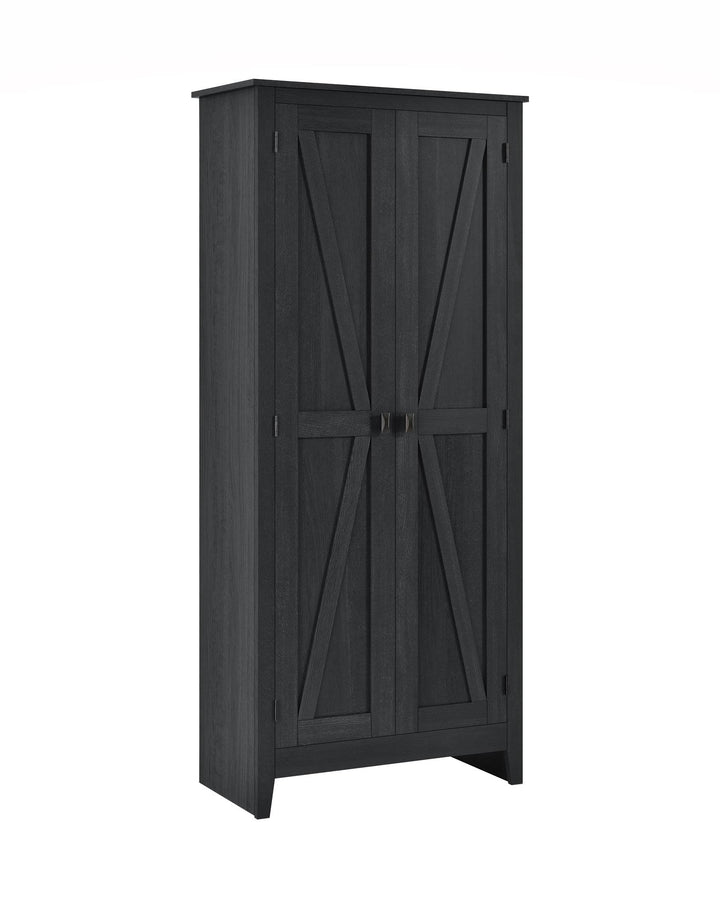 Farmington Rustic Farmhouse 31.5 Inch Wide Storage Cabinet - Black Oak