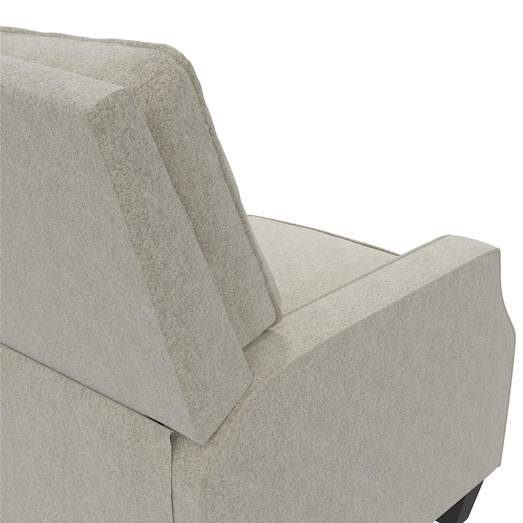 Randen Sleek Pushback Recliner - Beige - 1-Seater