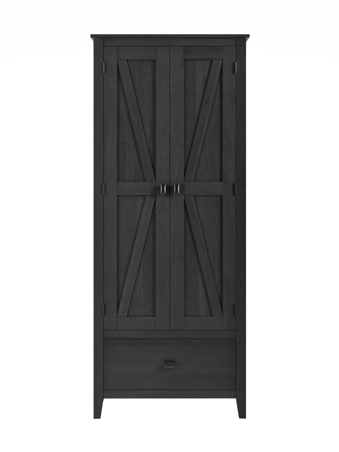 Farmington Rustic Farmhouse 30 Inch Wide Storage Cabinet - Black Oak