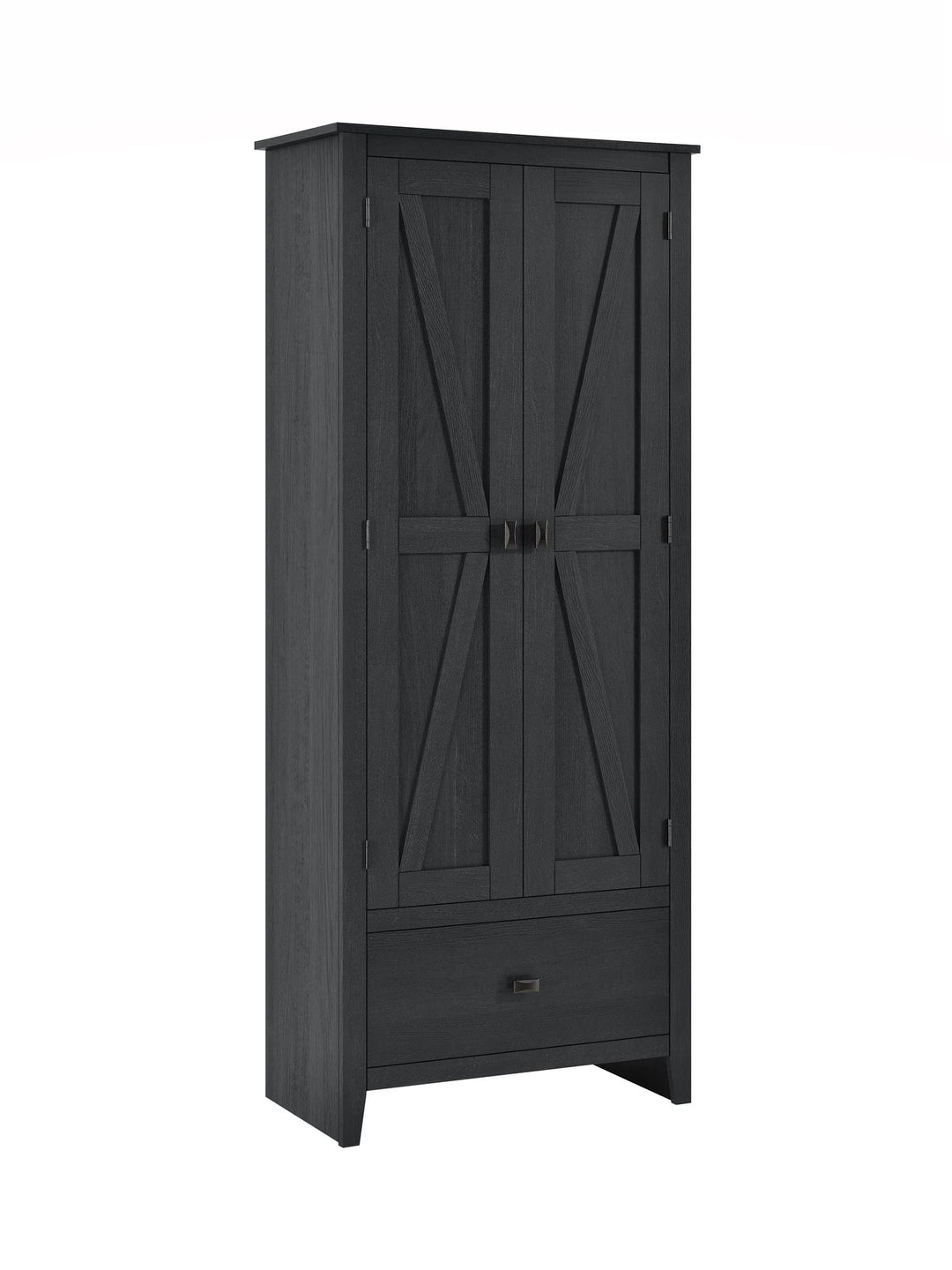 Farmington Rustic Farmhouse 30 Inch Wide Storage Cabinet - Black Oak