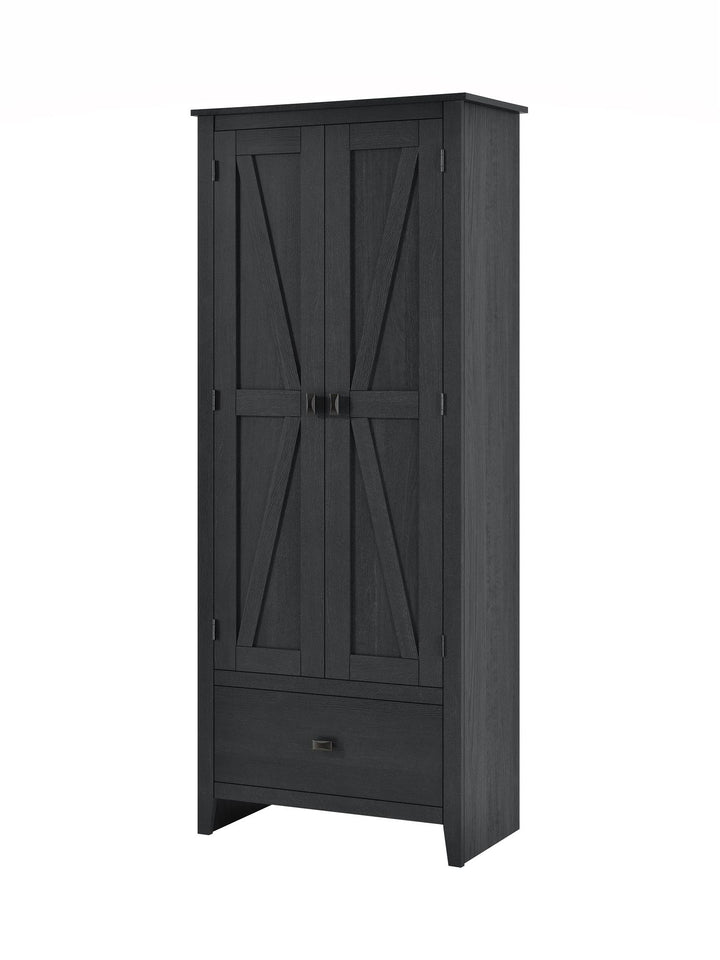 Farmington Rustic Farmhouse 30 Inch Wide Storage Cabinet - Black Oak