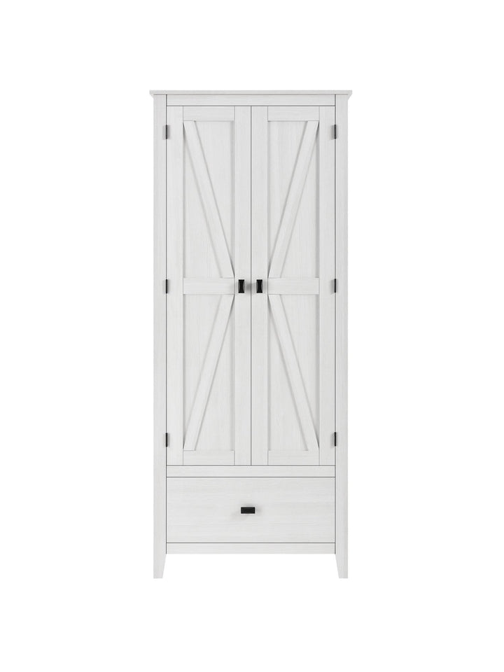 Farmington Rustic Farmhouse 30 Inch Wide Storage Cabinet - Ivory Pine