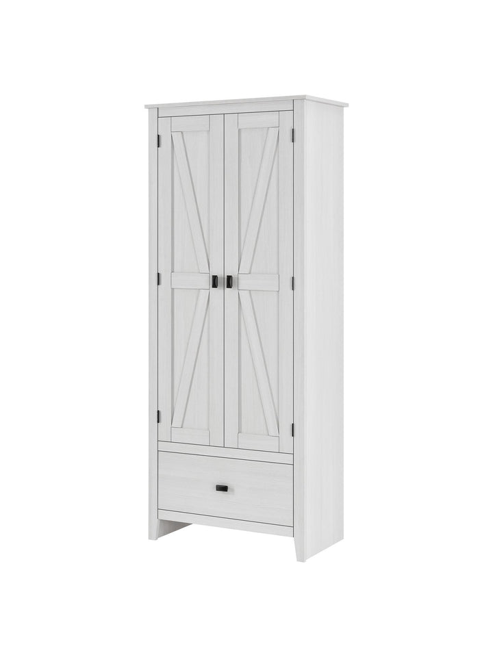 Farmington Rustic Farmhouse 30 Inch Wide Storage Cabinet - Ivory Pine