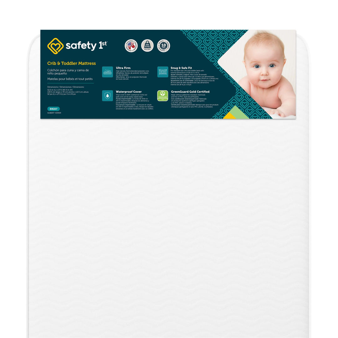 Cozy Snuggles Standard Firm Baby Crib & Toddler Bed Mattress - White - Crib & Toddler Mattress