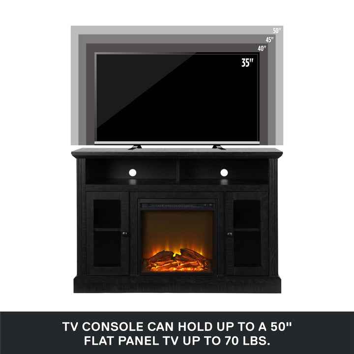 Chicago Electric Fireplace TV Console for TVs up to 50" - Black Oak