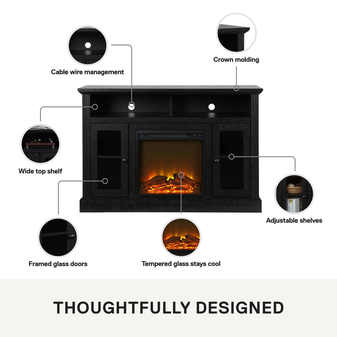 Chicago Electric Fireplace TV Console for TVs up to 50" - Black Oak