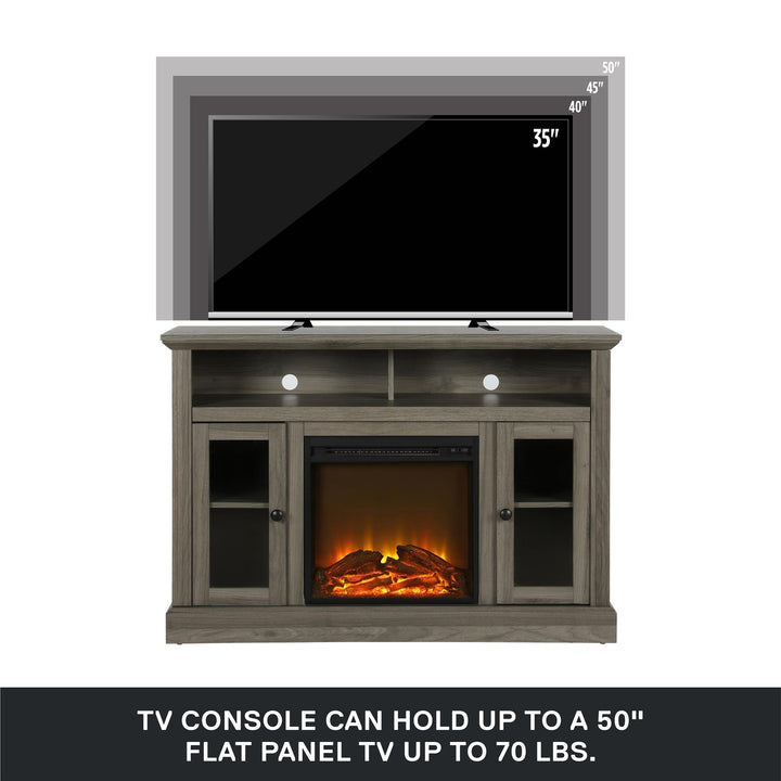 Chicago Electric Fireplace TV Console for TVs up to 50 Inch - Medium Brown