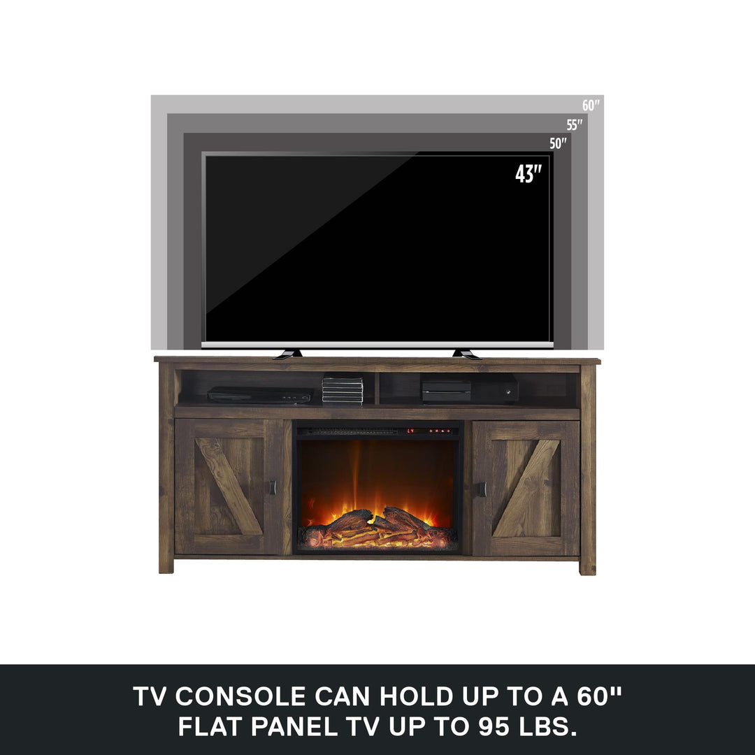 Farmington Electric Fireplace TV Console for TVs up to 60 Inch - Rustic