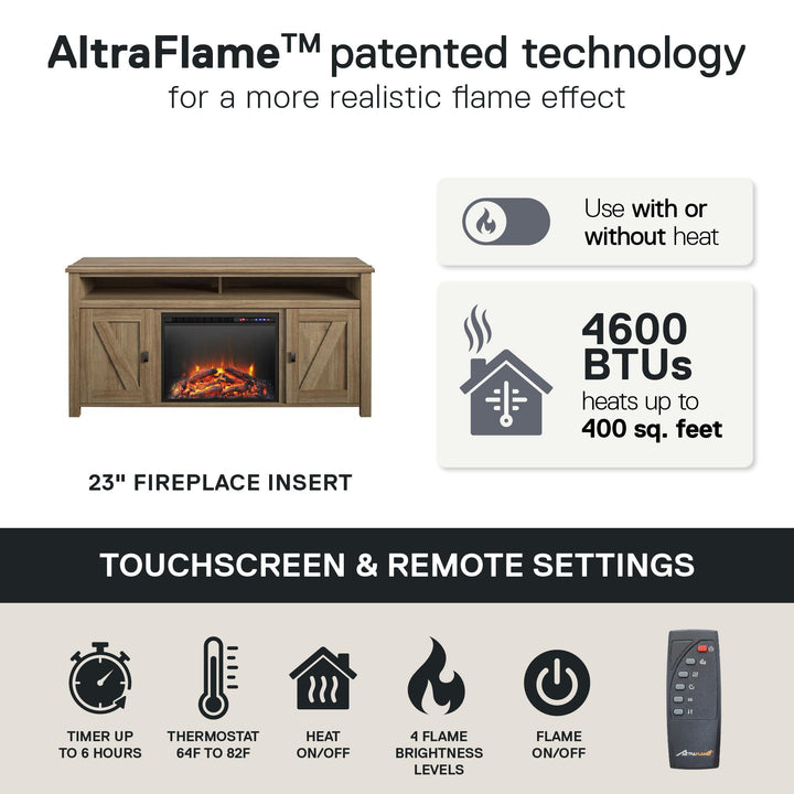 Farmington Electric Fireplace TV Console for TVs up to 60 Inch - Natural