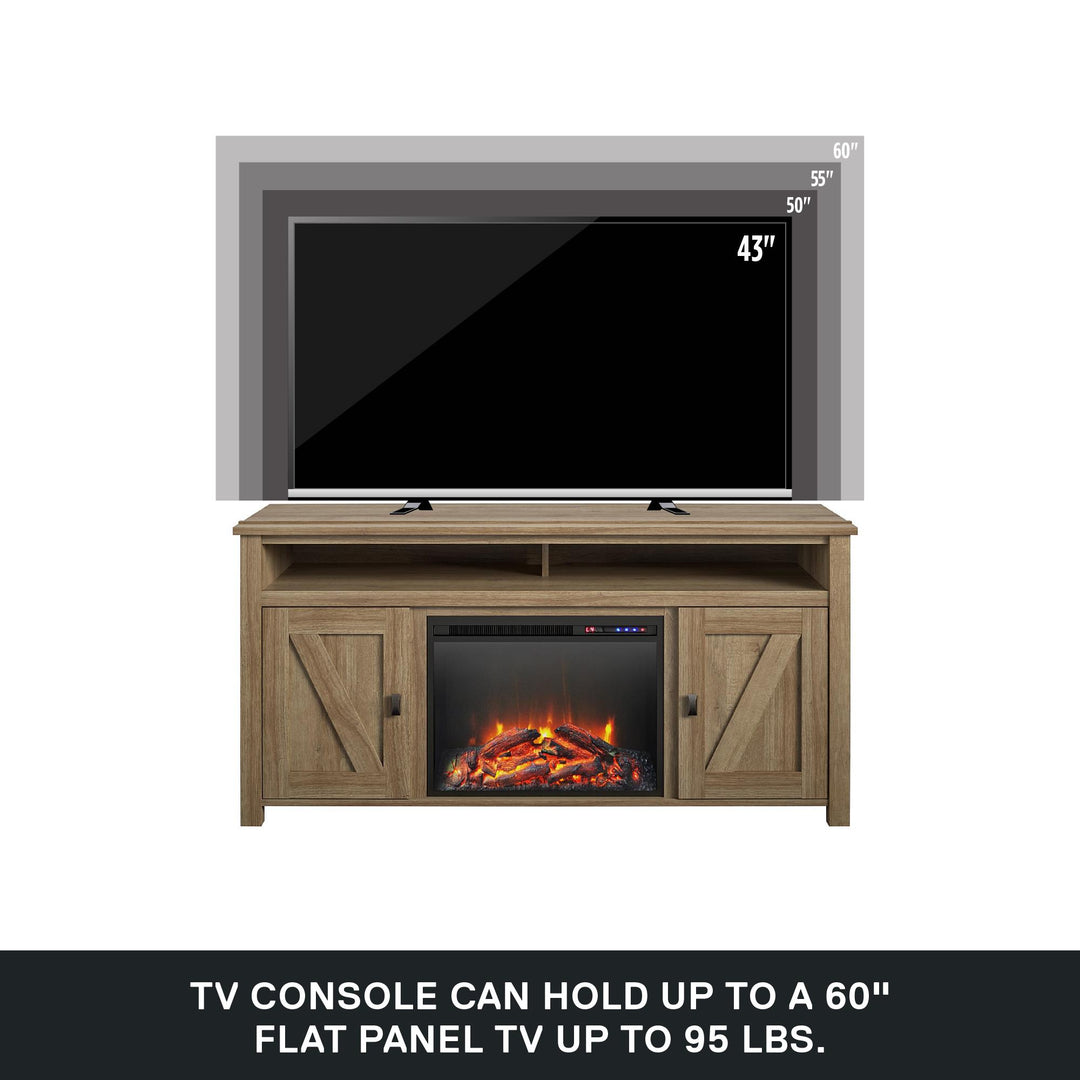 Farmington Electric Fireplace TV Console for TVs up to 60 Inch - Natural