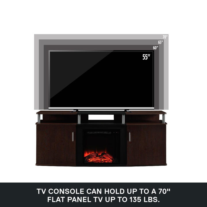 Carson Electric Fireplace TV Console for TVs up to 70 Inch - Cherry