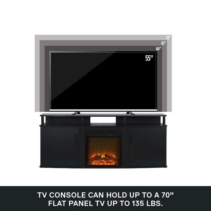 Carson Electric Fireplace TV Console for TVs up to 70" - Black