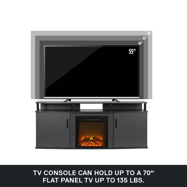 Carson Electric Fireplace TV Console for TVs up to 70 Inch - Gray