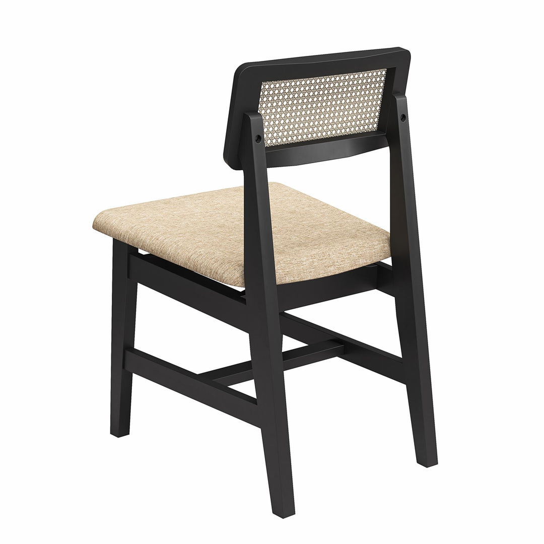 Eleni Cane Dining Chairs, Set of 2 - Cream/Black - Set of 2