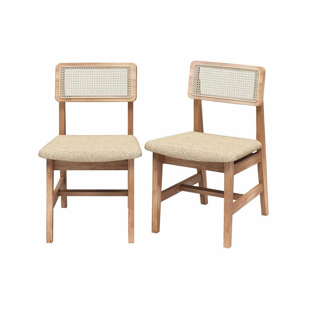 Eleni Cane Dining Chairs, Set of 2 - Cream/Seadrift - Set of 2