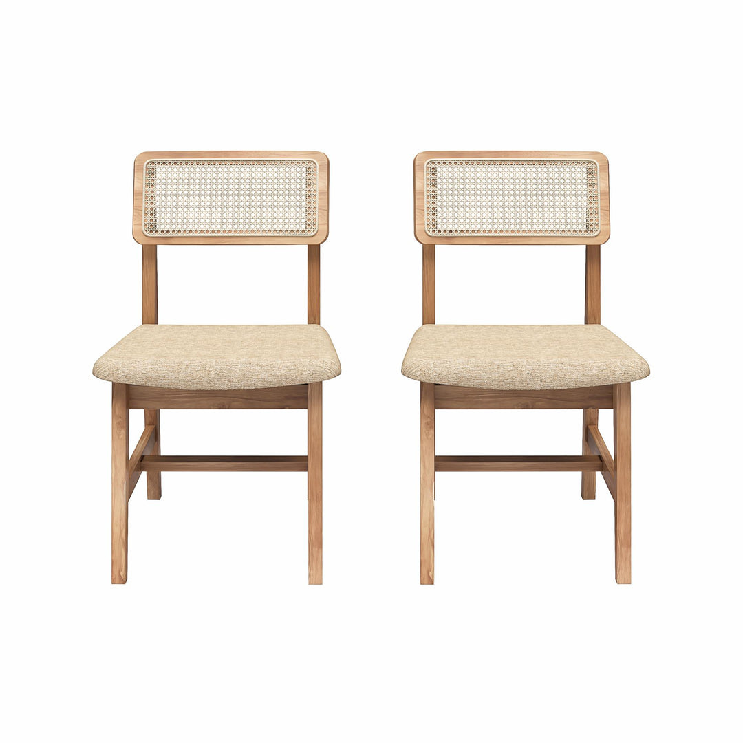 Eleni Cane Dining Chairs, Set of 2 - Cream/Seadrift - Set of 2