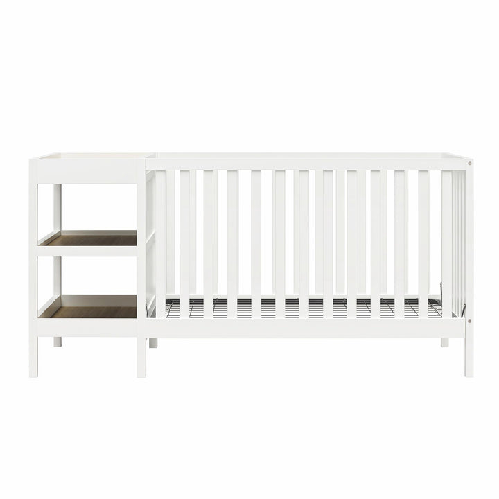 Ema 3-in-1 Convertible Crib & Changer Combo - White - Crib & Toddler Mattress