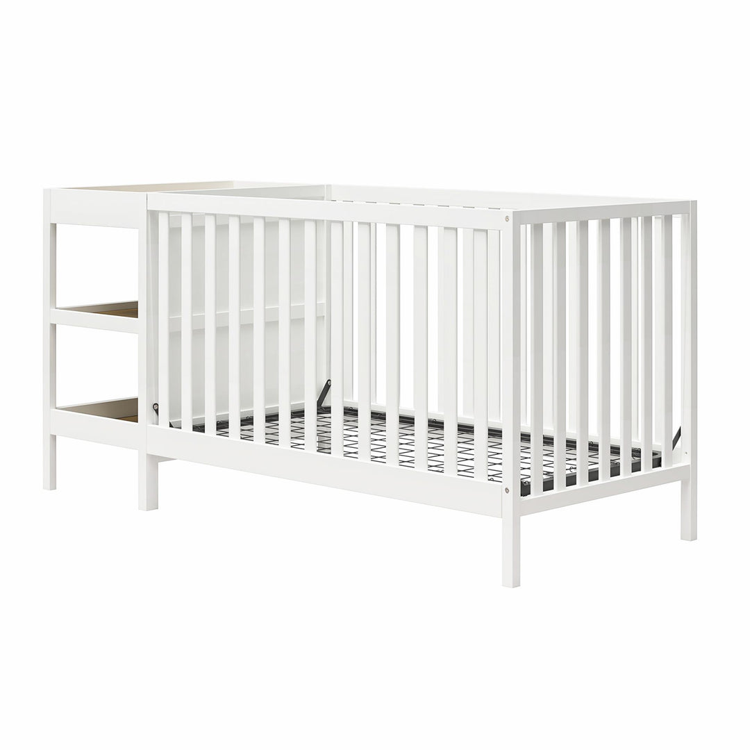 Ema 3-in-1 Convertible Crib & Changer Combo - White - Crib & Toddler Mattress