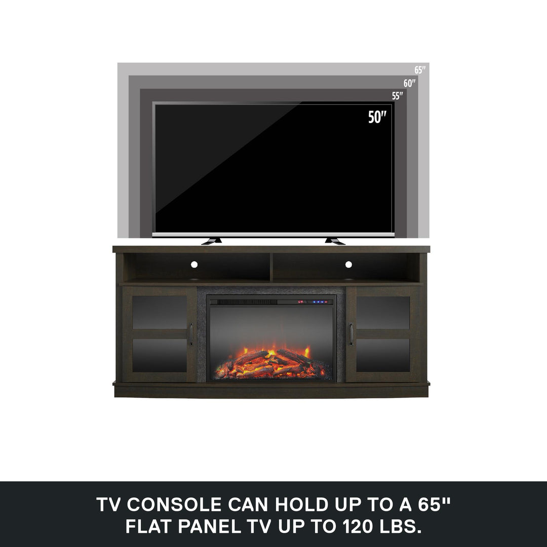 Ayden Park Electric Fireplace TV Stand for TVs up to 65 Inch - Espresso