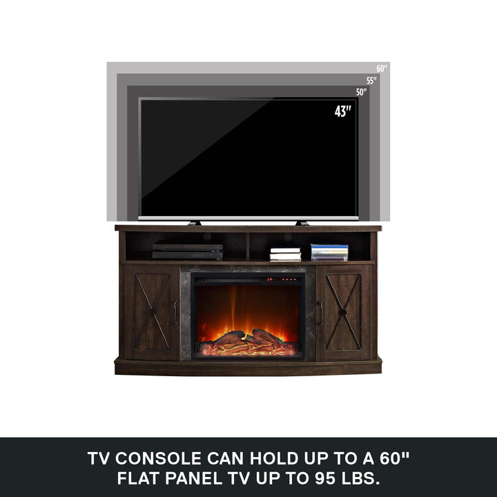 Barrow Creek Electric Fireplace TV Stand for TVs up to 60 Inch - Espresso