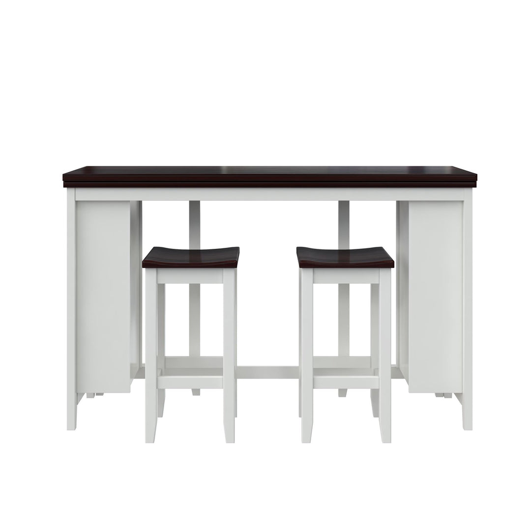 Jorden 3 Piece Counter Height Drop-Leaf Dining Set - Walnut / White