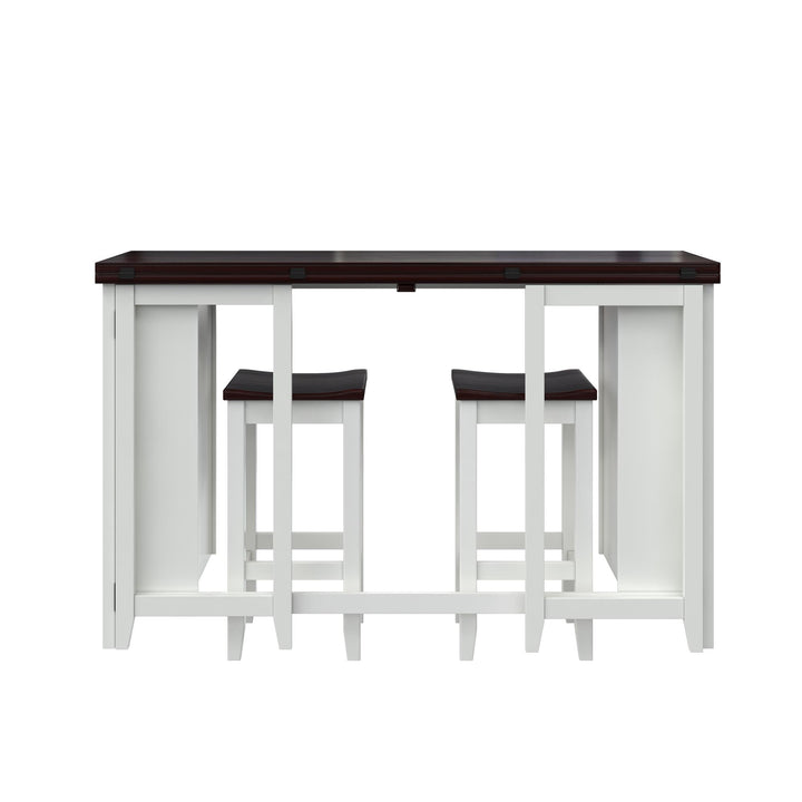 Jorden 3 Piece Counter Height Drop-Leaf Dining Set - Walnut / White