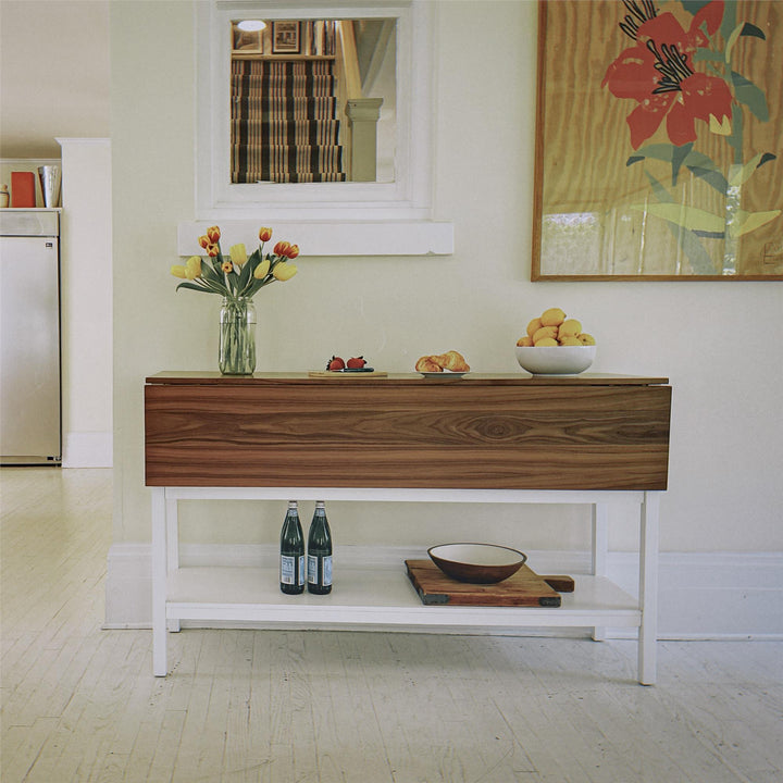 Tallen 60" Flip Kitchen Island Table - Walnut - 60"