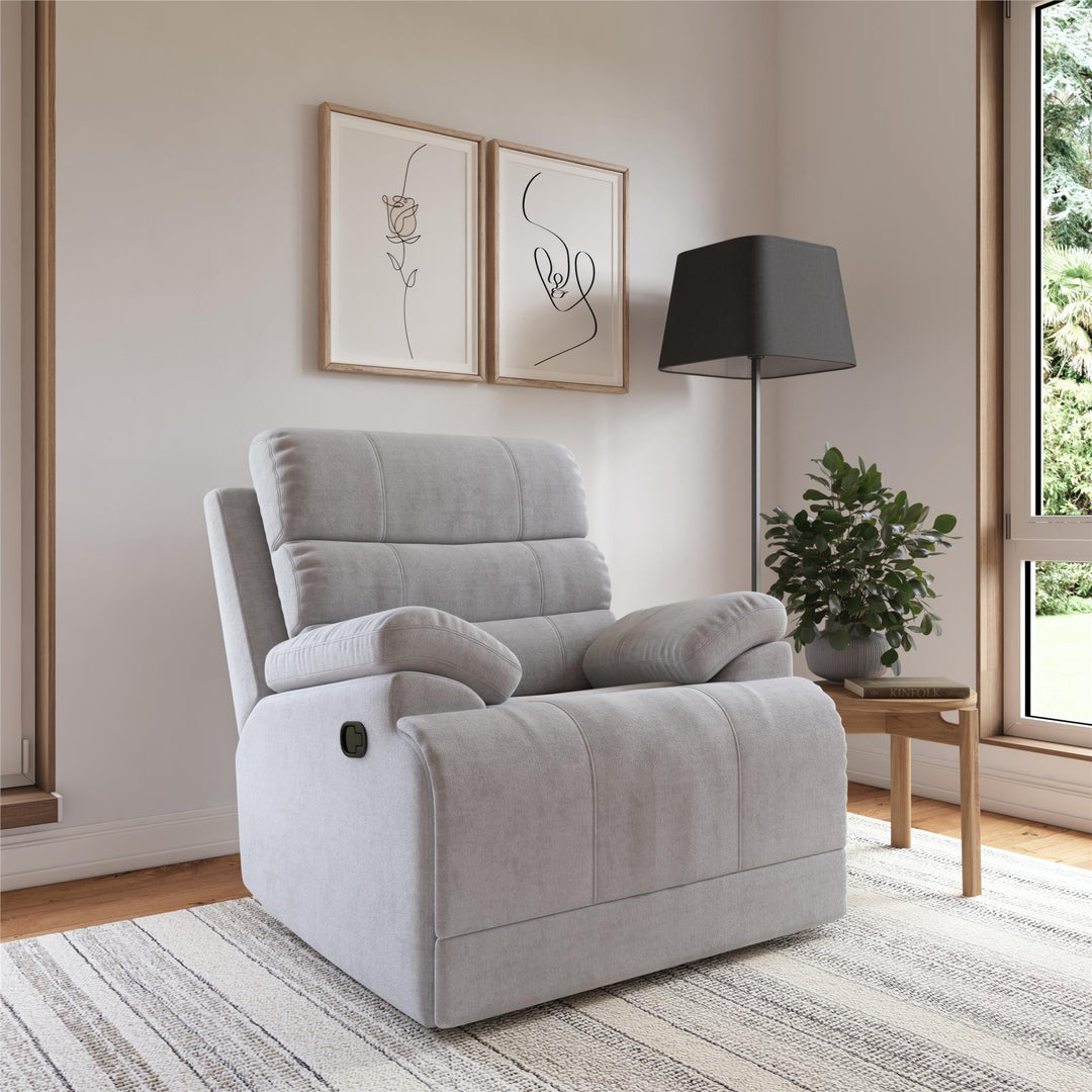 McAllen Textured Recliner Chair - Light Gray - 1-Seater