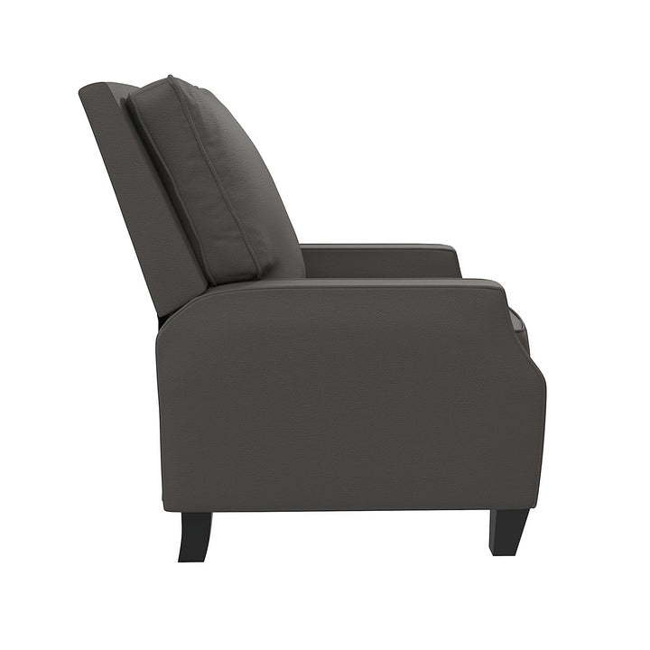 Randen Sleek Pushback Recliner - Charcoal - 1-Seater