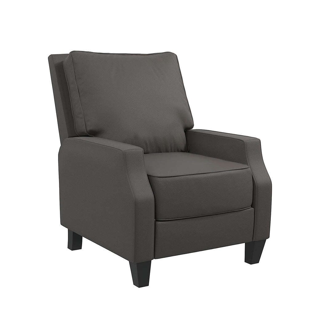 Randen Sleek Pushback Recliner - Charcoal - 1-Seater