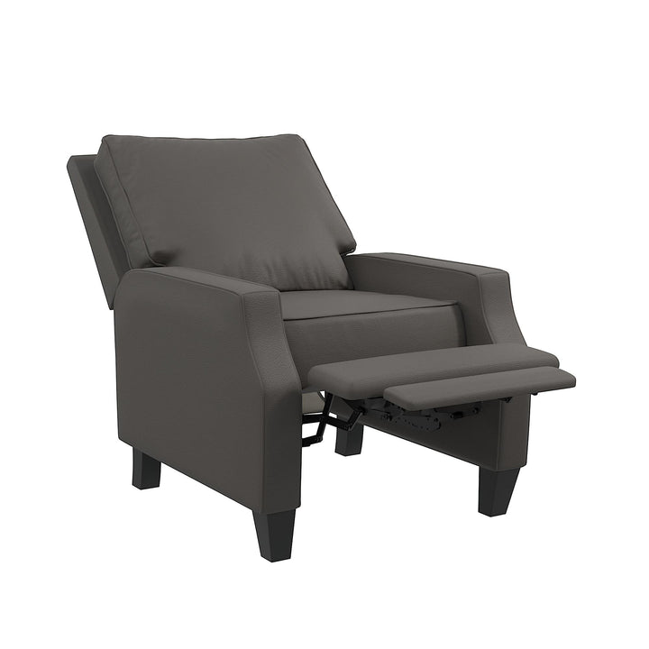 Randen Sleek Pushback Recliner - Charcoal - 1-Seater