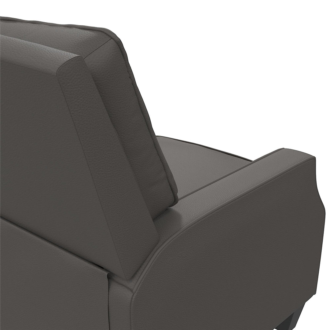 Randen Sleek Pushback Recliner - Charcoal - 1-Seater